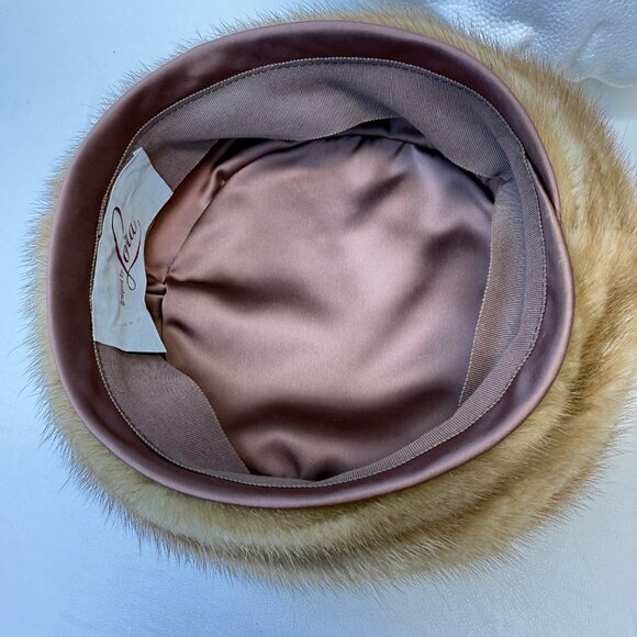 Designed by Lora Fur Pillbox Hat Vintage Mid-Century MCM Classic - Picture 7 of 7